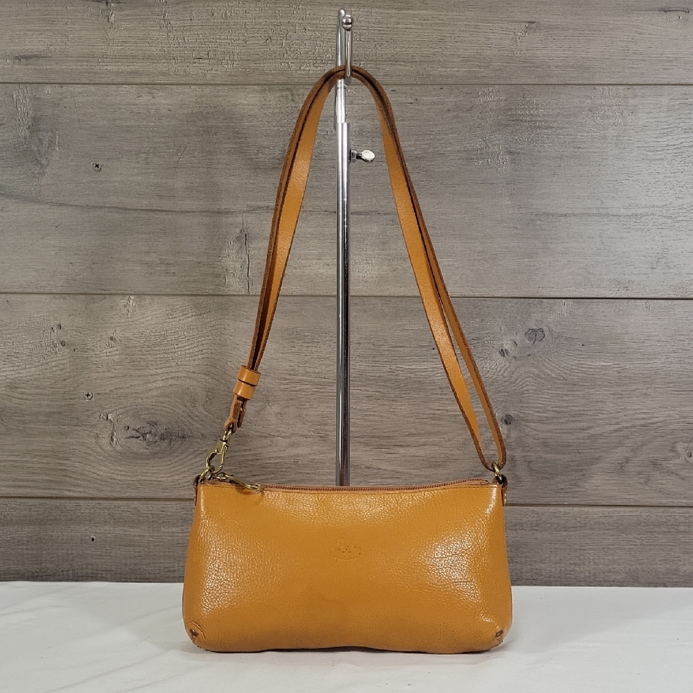 IL Bisonte Sunflower Orange Leather Shoulder Bag